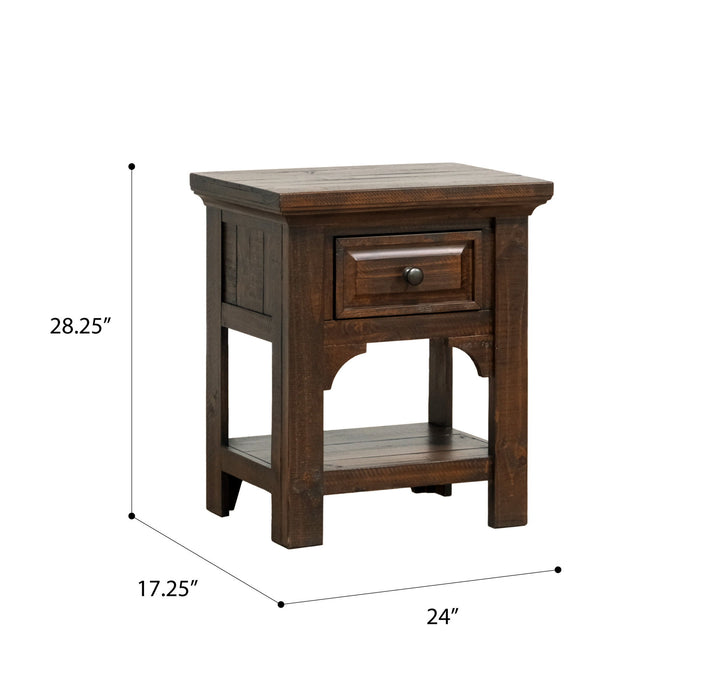 Verna - 1 Drawer Nightstand - Brown