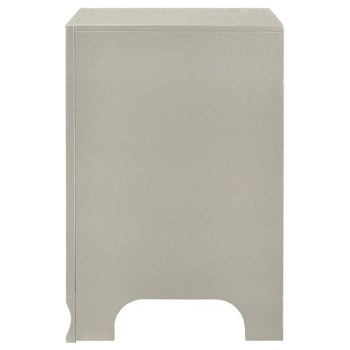 Salford - 2-Drawer Nightstand - Metallic Sterling