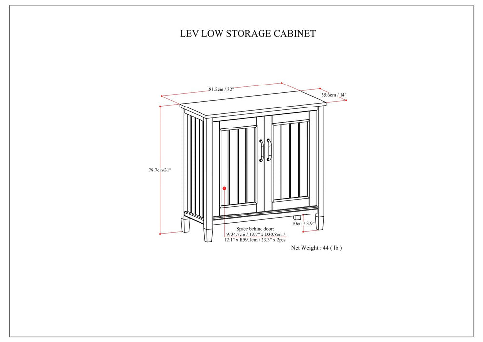 Lev - Low Storage Cabinet - Smoky Brown