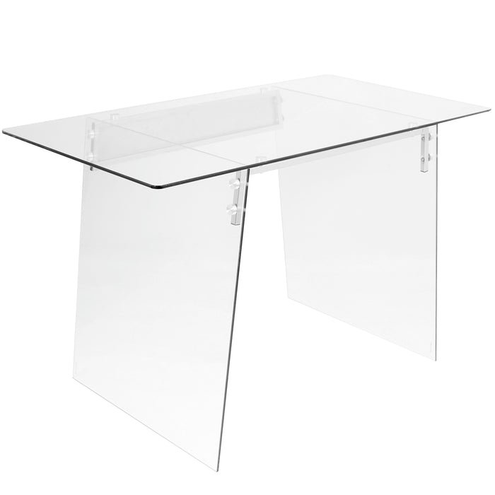 Glacier - Contemporary Desk - Clear / Chrome