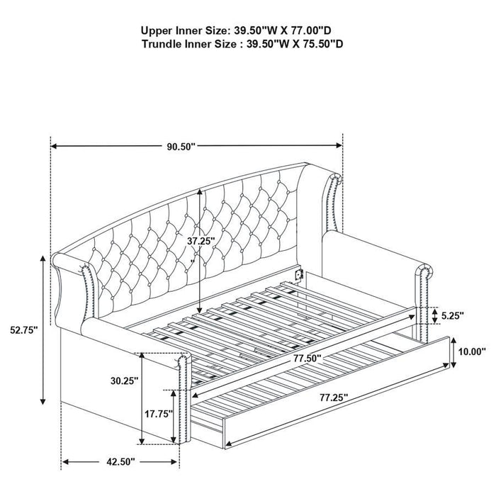 Scarlett - Upholstered Daybed With Trundle