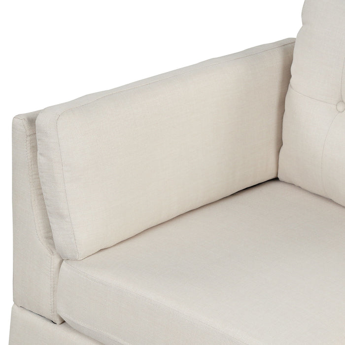 Modern Linen Fabric Sofa, L-Shape Couch With Chaise Lounge, Sectional Sofa With One Lumbar Pad