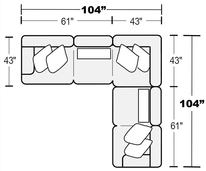 Titan - Sectional With Comfort Coil Seating And Accent Pillows