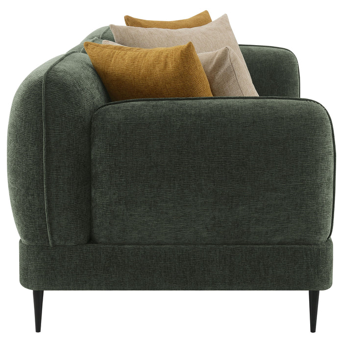 Jade - Chenille Upholstered Modern Track Arm Sofa - Green