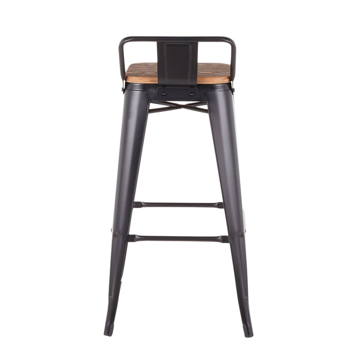 Oregon - Industrial Low Back Barstool (Set of 2) - Black