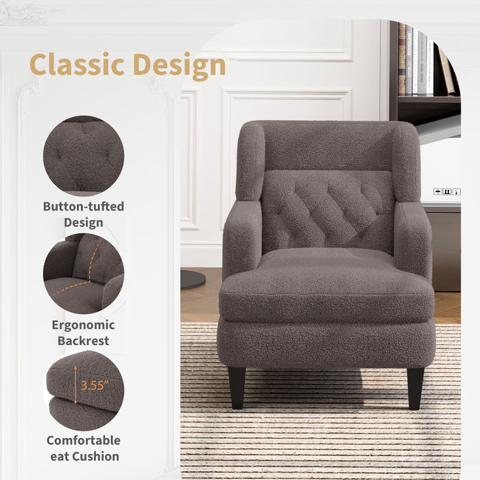 Upholstered Accent Chair Tufted Armchair For Living Room And Bedroom