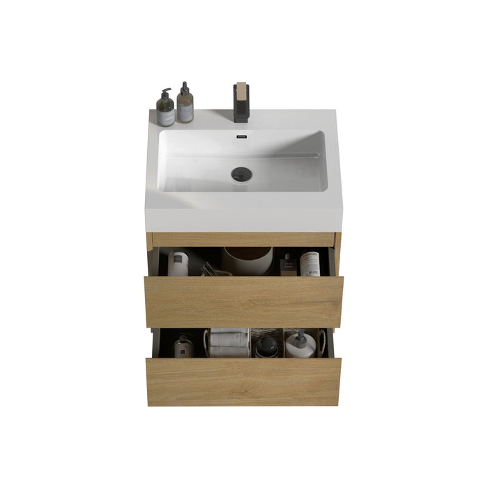 Alice - Bathroom Vanity With Sink, Large Storage Wall Mounted Floating Bathroom Vanity For Modern Bathroom