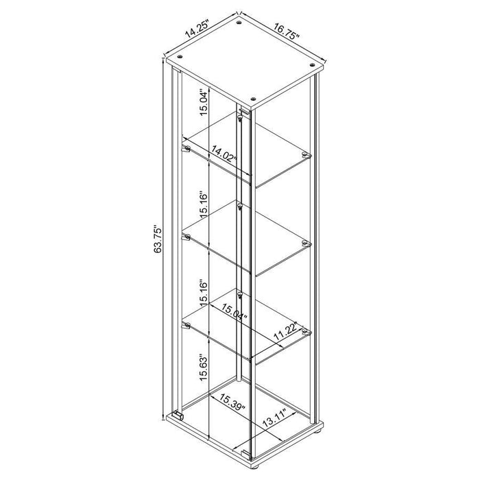 Bellatrix - 4-Shelf Clear Glass Curio Cabinet