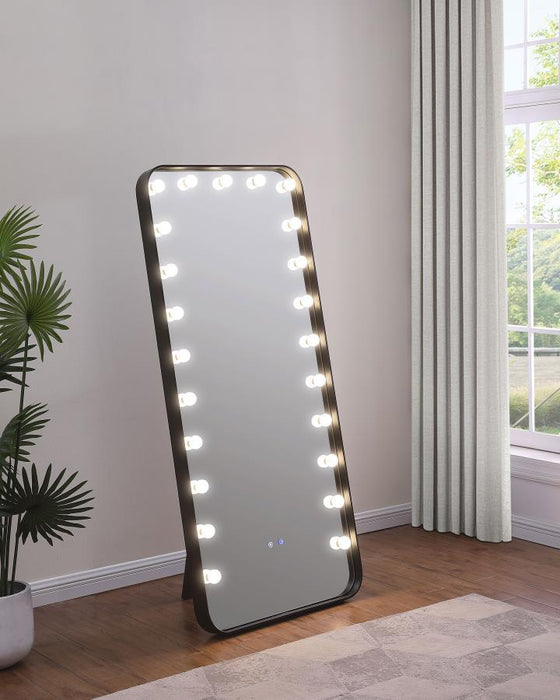 Canton - LED Standing Mirror With Speakers - Black