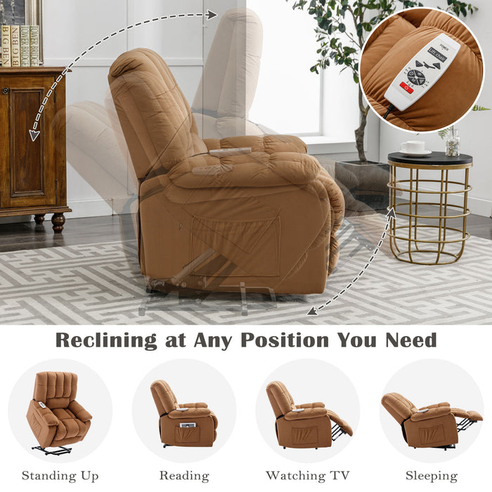 Massage Recliner Chair Electric Power Lift Recliner Chairs With Heat, Vibration, Side Pocket For Living Room Bedroom