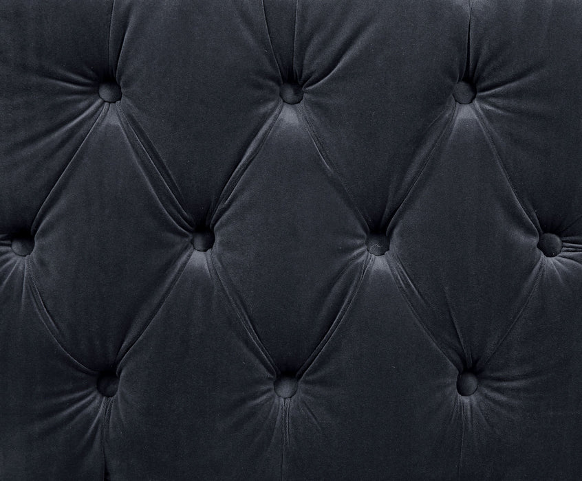 Ansario - Velvet Loveseat - Charcoal