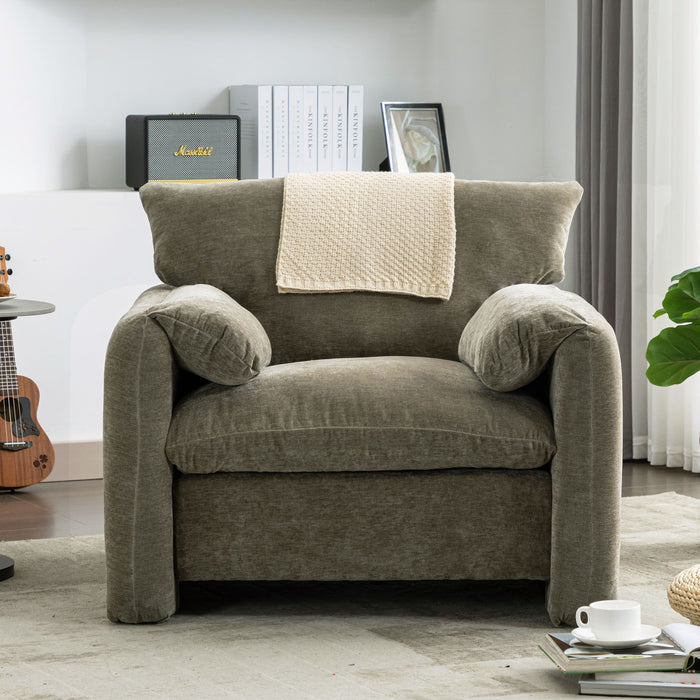 Modern Style Chenille Oversized Armchair Accent Chair Single Sofa Lounge Chair For Living Room, Bedroom