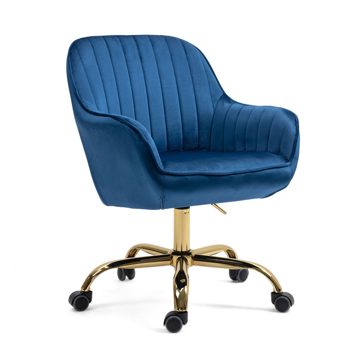 Swivel Chair With High Back, Adjustable Working Chair With Golden Base