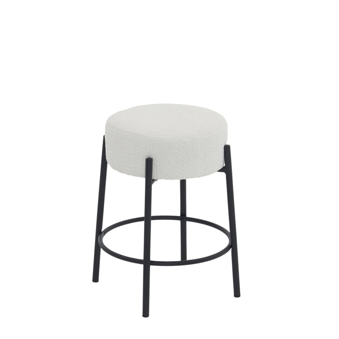 Round Bar Stools (Set of 2), Contemporary Upholstered Dining Stools For Kitchens, Coffee Shops And Bar Stores