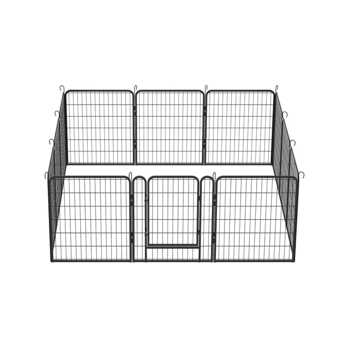 Heavy Duty Metal Playpen With Door, Dog Fence Pet Exercise Pen For Outdoor, Indoor