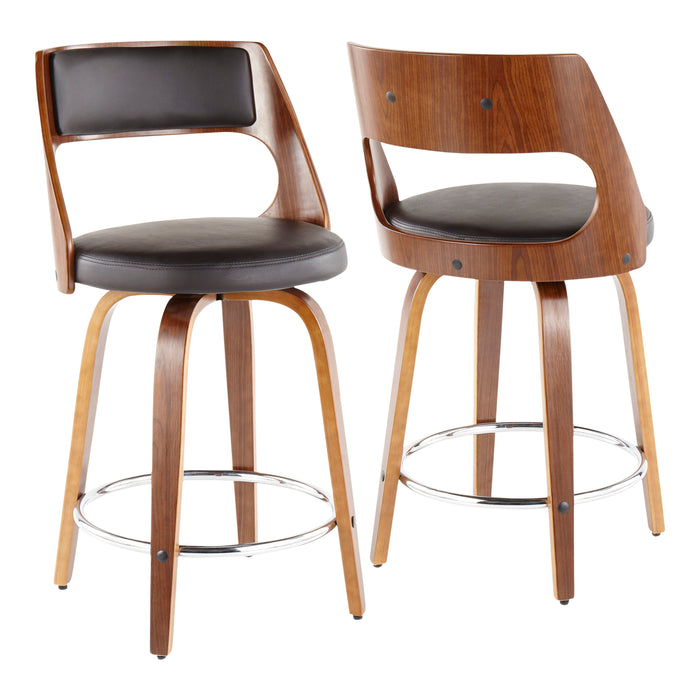 Cecina - Mid Century Modern Counter Stool With Swivel (Set of 2)