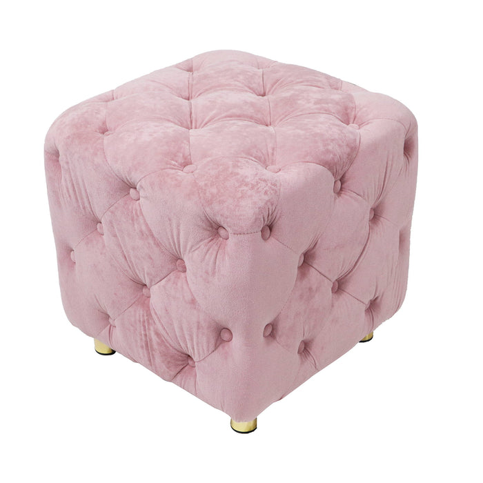 Modern Velvet Upholstered Ottoman, Exquisite Small End Table, Soft Foot Stool, Dressing Makeup Chair, Comfortable Seat For Living Room, Bedroom, Entrance