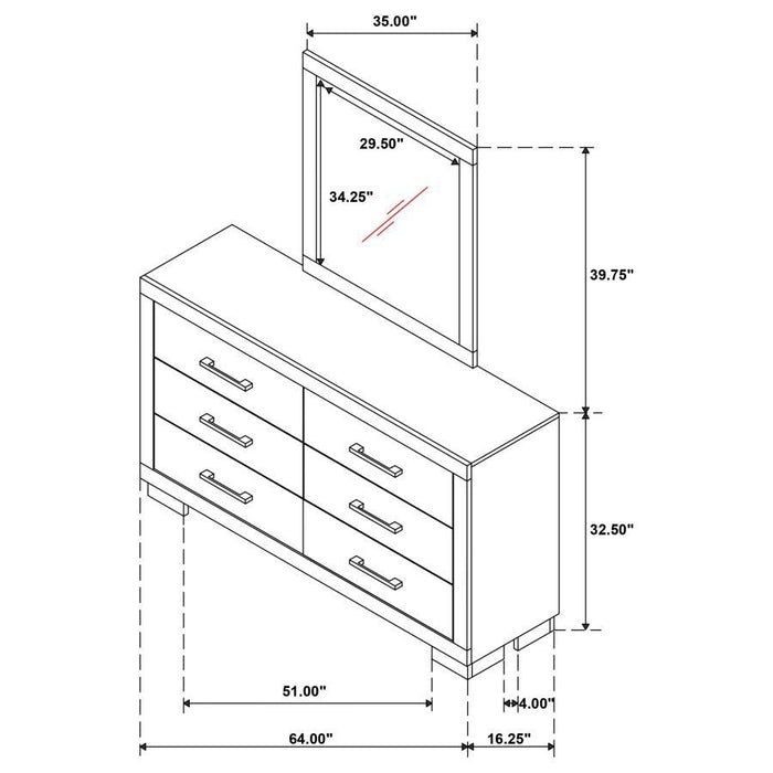 Jessica - 6-Drawer Dresser With Mirror