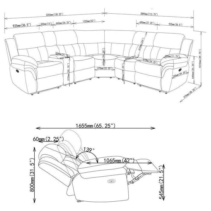 Bahrain - Modular Reclining Sectional Sofa