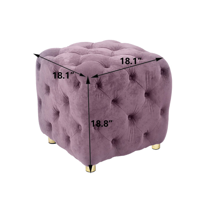 Modern Velvet Upholstered Ottoman, Exquisite Small End Table, Soft Foot Stool, Dressing Makeup Chair, Comfortable Seat For Living Room, Bedroom, Entrance