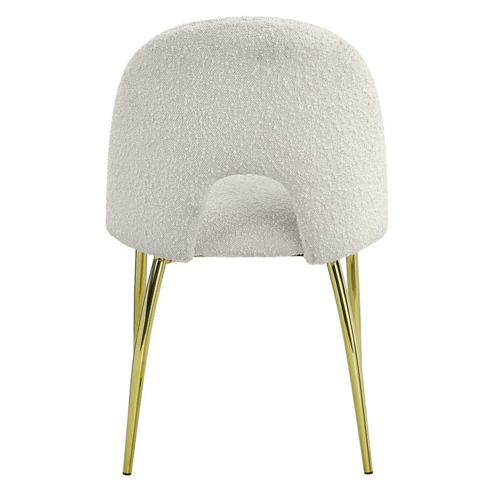 Fadri - Side Chair (Set of 2) - Teddy Sherpa & Mirrored Gold