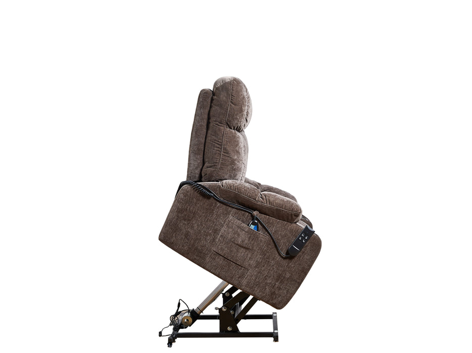 Dual Okin Motor Power Lift Recliner Chair For Elderly Infinite Position Lay Flat 180E Recliner With Heat Massage