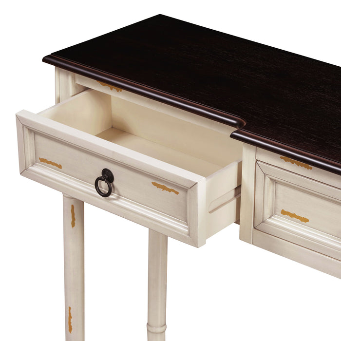 Console Table Sofa Table With Drawers For Entryway With Projecting Drawers And Long Shelf