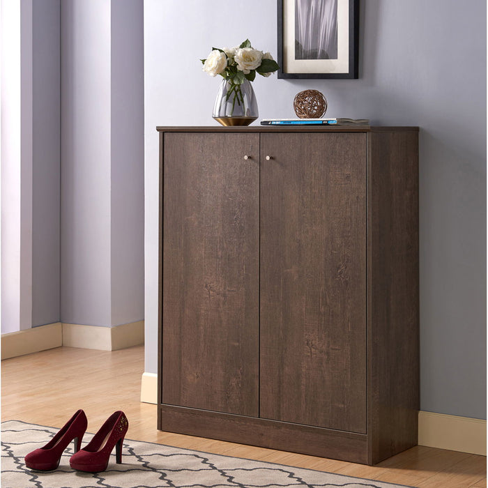 Shoe/Storage Cabinet With Two Doors Five Shelves