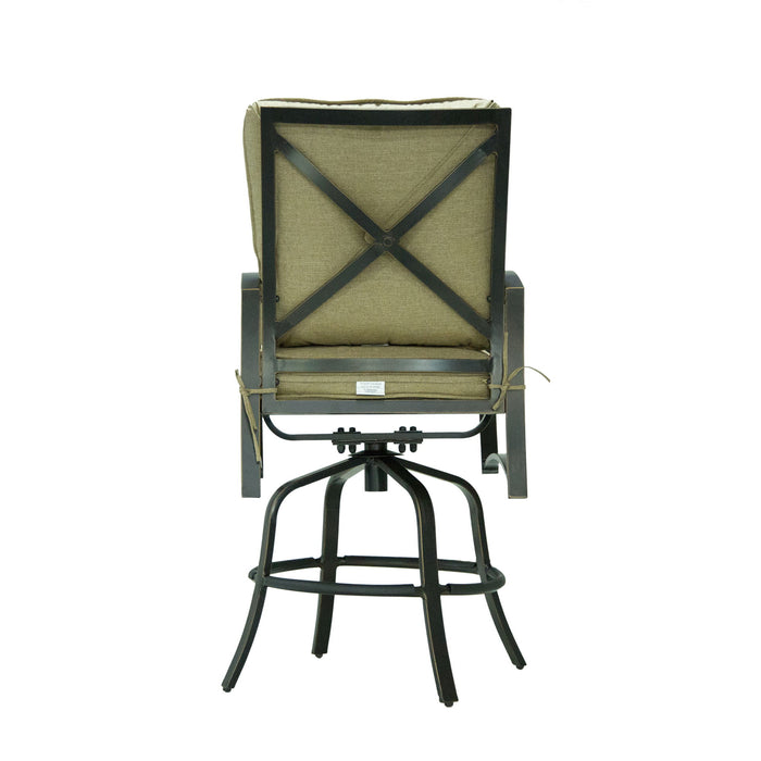 Bar Chair With Back And Seat Cushion (Set of 2) - Antique Bronze