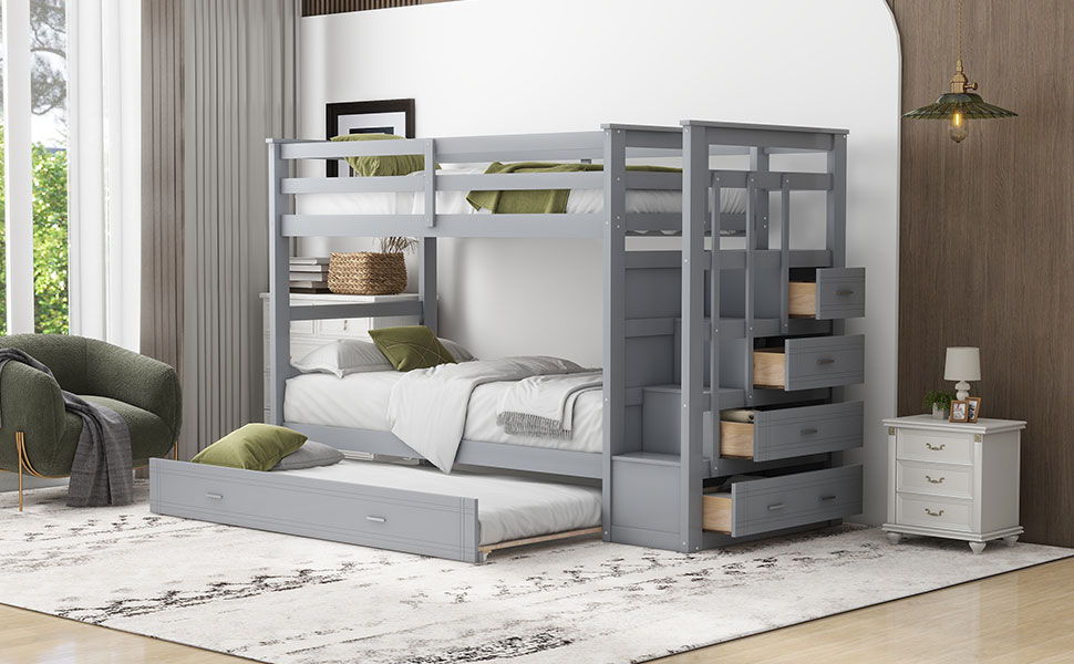 Bunk Bed With Trundle And Staircase