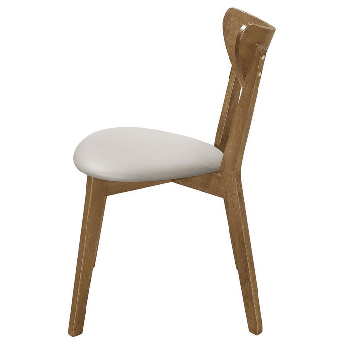 Kersey - Dining Side Chairs With Curved Backs (Set of 2) - Beige And Chestnut