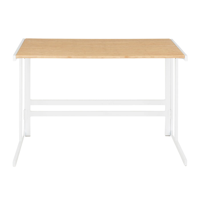 Roman - Industrial Office Desk - White / Natural