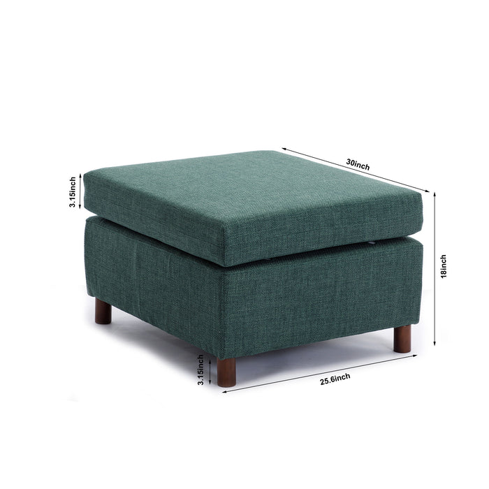 4 Seat Module Sectional Sofa Couch With 1 Ottoman For Living Room, Seat Cushion And Back Cushion Non-Removable And Non-Washable