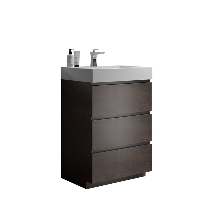 Alice - Bathroom Vanity With Large Storage Freestanding Bathroom Vanity, Sink For Modern Bathroom, One-Piece Sink Basin Without Drain And Faucet