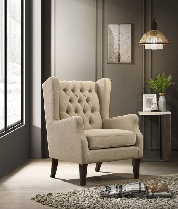 Irwin - Linen Button Tufted Wingback Chair