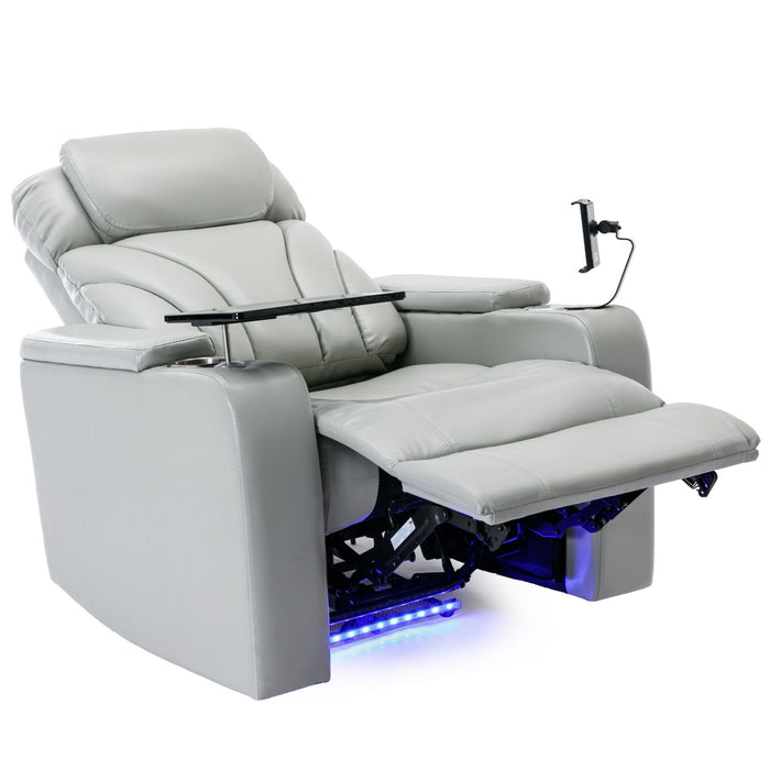 Power Motion Recliner With USB Charging Port And Hidden Arm Storage, Home Theater Seating With Convenient Cup Holder Design, And Stereo