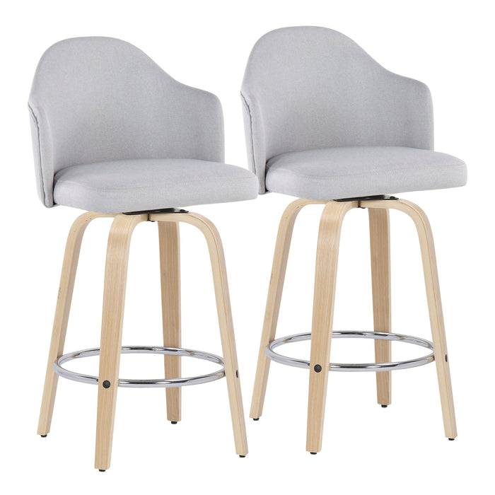 Ahoy - Mid Century Modern Fixed Height Counter Stool With Round Footrest (Set of 2)