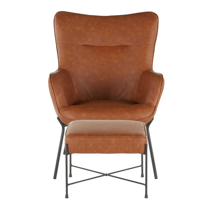 Izzy - Industrial Lounge Chair & Ottoman Set