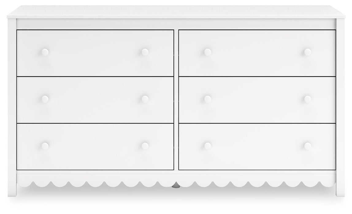 Hallityn - White - Six Drawer Dresser