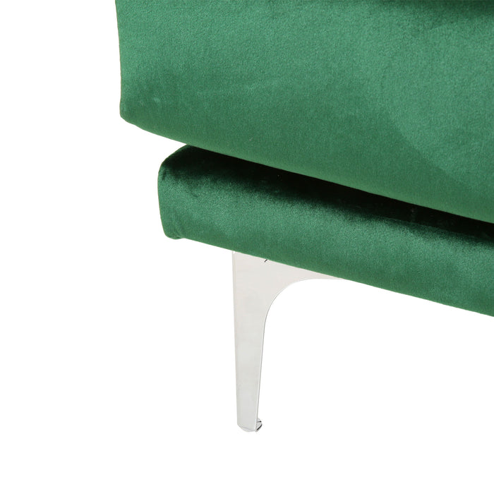 Comfy 4 Seat Sofa With Metal Legs, Modern For Living Room And Study - Emerald