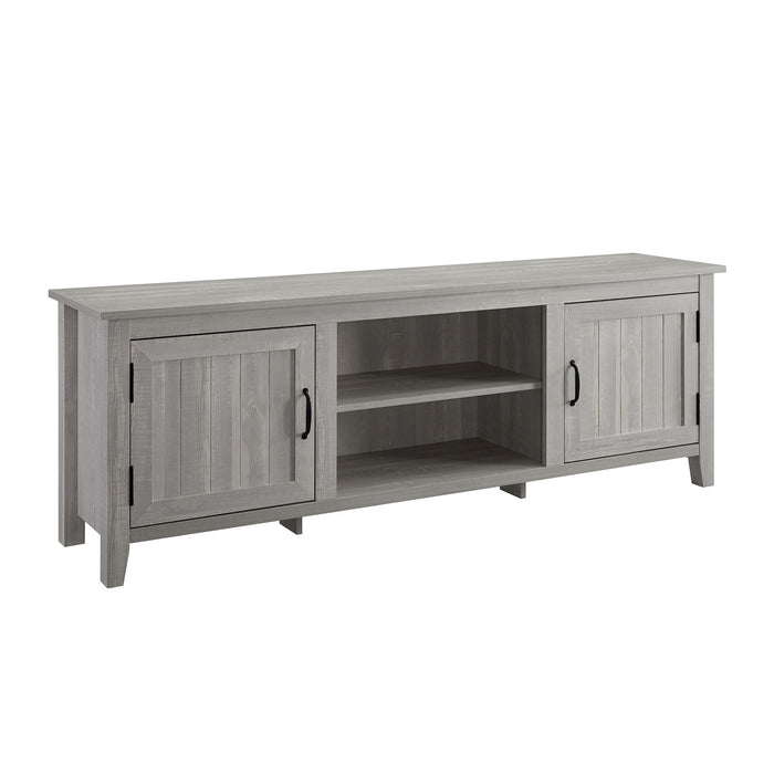 Modern Farmhouse 2 Door Grooved 70" TV Stand For 85" TVs