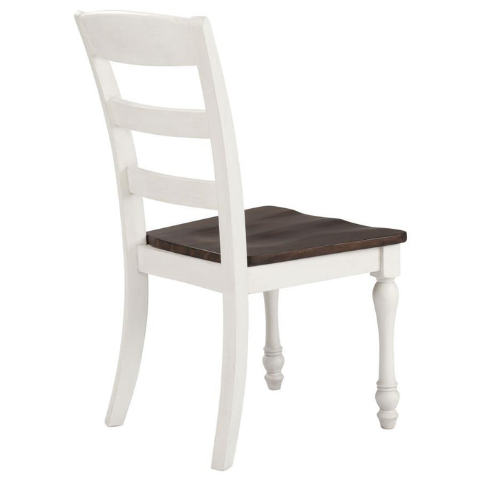 Madelyn - Ladder Back Side Chairs (Set of 2) - Dark Cocoa And Coastal White