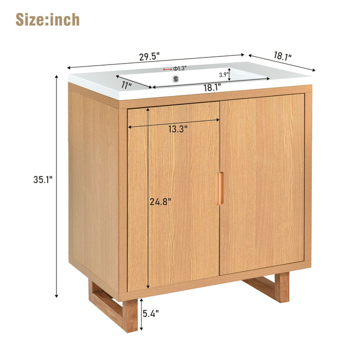 Bathroom Vanity Set With Sink, Combo Cabinet, Bathroom Storage Cabinet, Solid Wood Frame