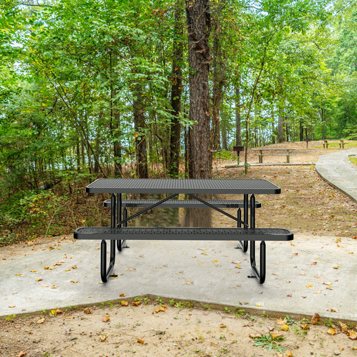 Expanded Rectangular Picnic Metal Table