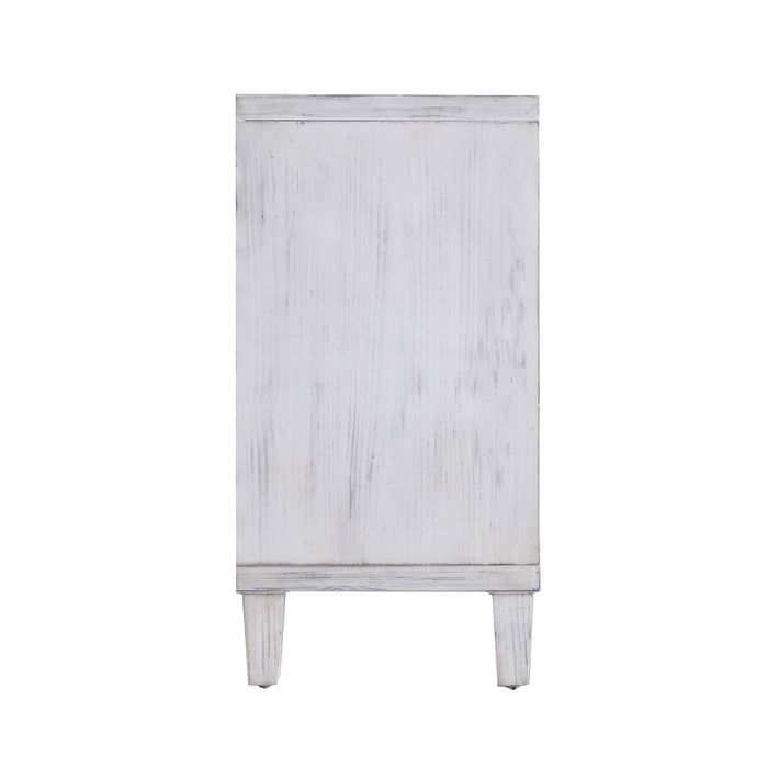 Accent Cabinet 4 Door Wooden Cabinet Sideboard Buffet Server Cabinet Storage Cabinet, For Living Room, Entryway, Hallway, Office, Kitchen And Dining Room - White Wash