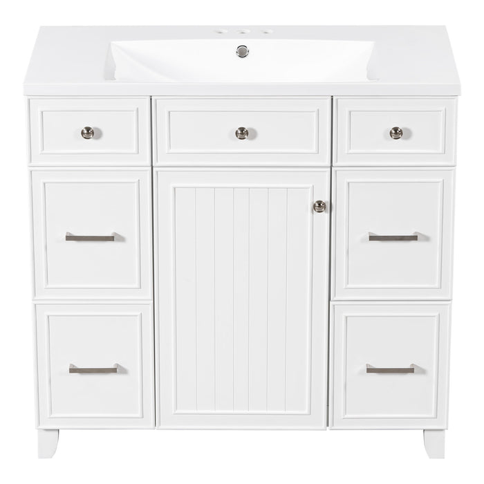 Bathroom Vanity Cabinet With Sink Top Combo Set, Single Sink, Shaker Cabinet With Soft Closing Door And Drawer