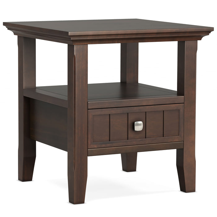 Acadian - End Table with Drawer - Brunette Brown