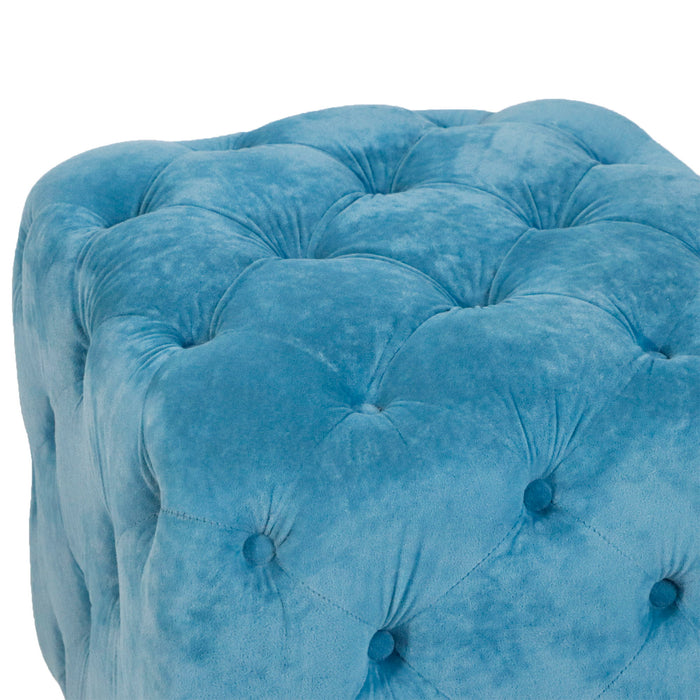 Modern Velvet Upholstered Ottoman, Exquisite Small End Table, Soft Foot Stool, Dressing Makeup Chair, Comfortable Seat For Living Room, Bedroom, Entrance