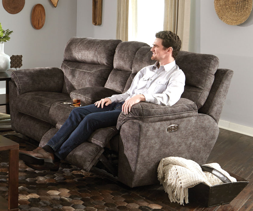 Sedona - Power Hdrst With Lumbar Lay Flat Reclining Console Loveseat With Storage & Cupholders