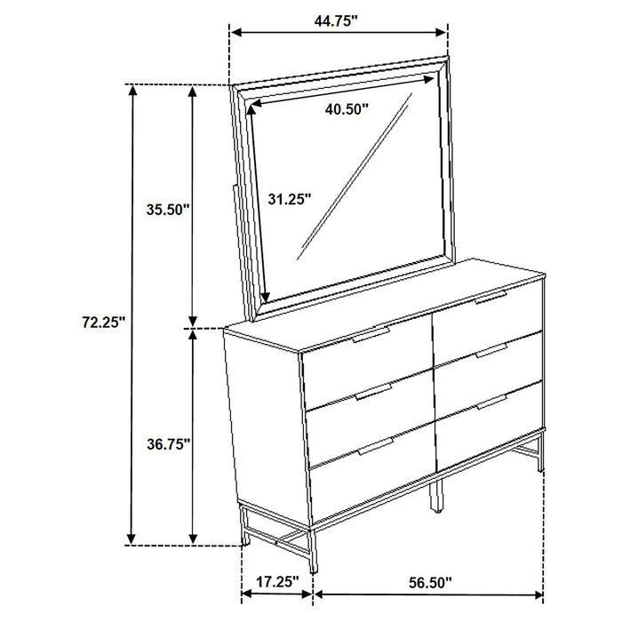 Sonora - 6-Drawer Dresser With Mirror - White